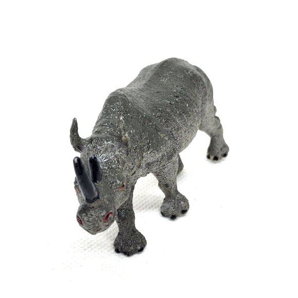 Rare Miniature Plastic Rhino Home Decor Shelf Sitter Wild Animal Zoo Animals - Picture 5 of 12